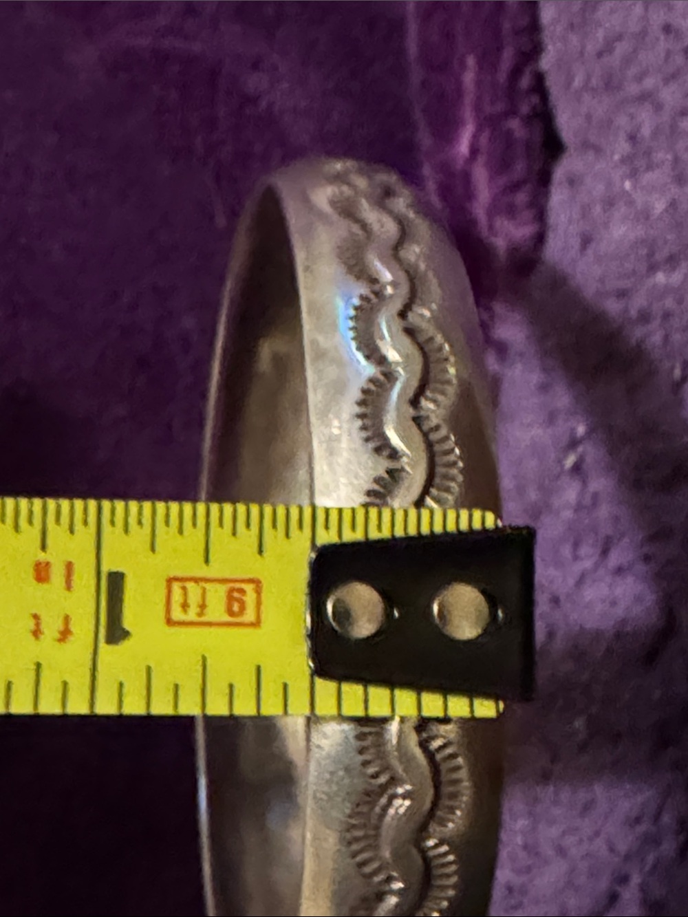 925 Sterling silverEtched Bangle Bracelet - Picture 4 of 5